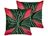 Dekokissen 2er Set MARSHMALLOW 45 x 45 cm Samtstoff Rot Weihnachtsmotiv