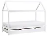Kinderbett mit Ausziehbett Kiefernholz CRILLON 90 x 200 cm Weiß