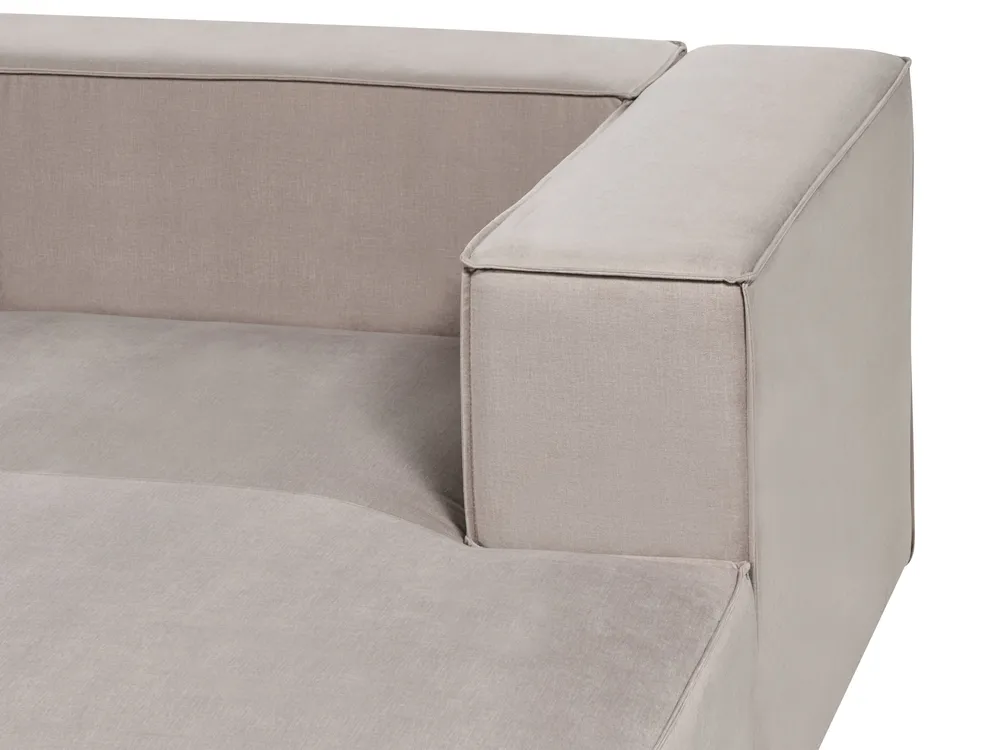 Ecksofa 3-Sitzer VERNON Samtstoff Beige rechtsseitig_887806