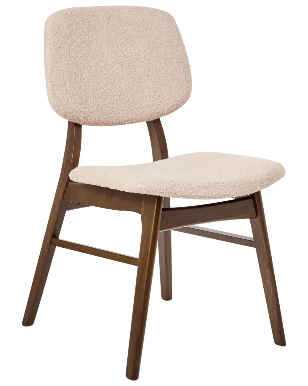 Set of 2 Dining Chairs ELAINE Boucle Dark Brown/ Beige_952257