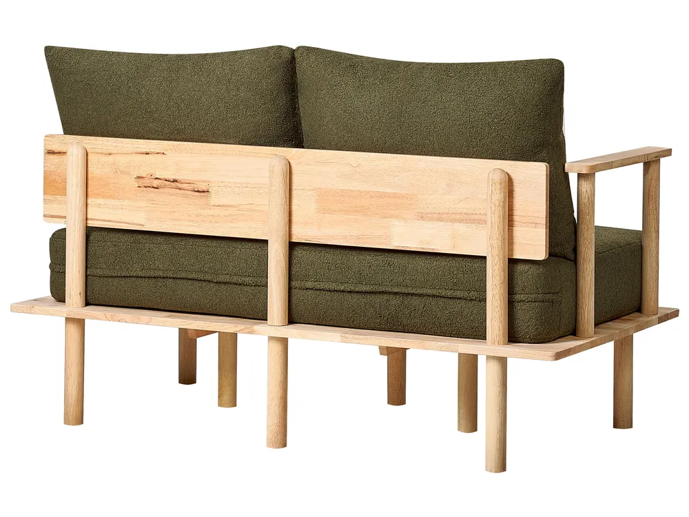 Living Room Set 3 Seater ASKER Boucle Dark Green_932678