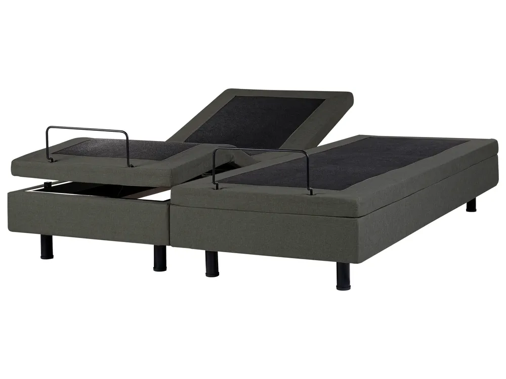 Verstellbares Bett ohne Kopfteil Stoff DUKE II 180 x 200 cm Dunkelgrau