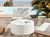 Couchtisch TREZZO 90 cm 90 cm Terrazzo Optik Cremeweiß