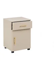 Nachttisch mit 1 Schublade OMBURA Metall Beige_1082508