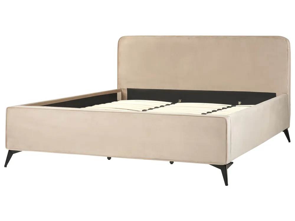 Bed Velvet VALOGNES 180 x 200 cm (EU Super King) Taupe_876746