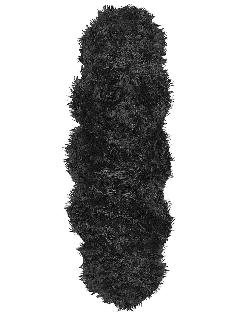 Kunstfellteppich MAMUNGARI Schwarz 60 x 180 cm