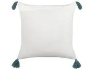 Dekokissen 2er Set CORNUS 45 x 45 cm Baumwolle Blau Blumenmuster_839373