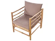 Garden Lounge Set with Table 4 Seater CERRETO Bamboo Taupe_908861