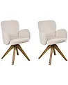 Esszimmerstuhl 2er Set drehbar JEAN Stoff Hellbeige