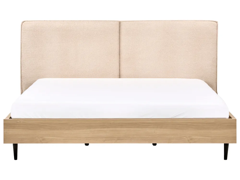 Bett mit Lattenrost Bouclé IZERNORE 180 x 200 cm Beige_971411