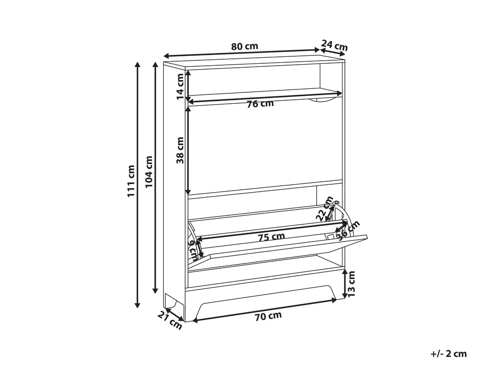 Shoe Storage Cabinet GATTON Light Brown_1014880