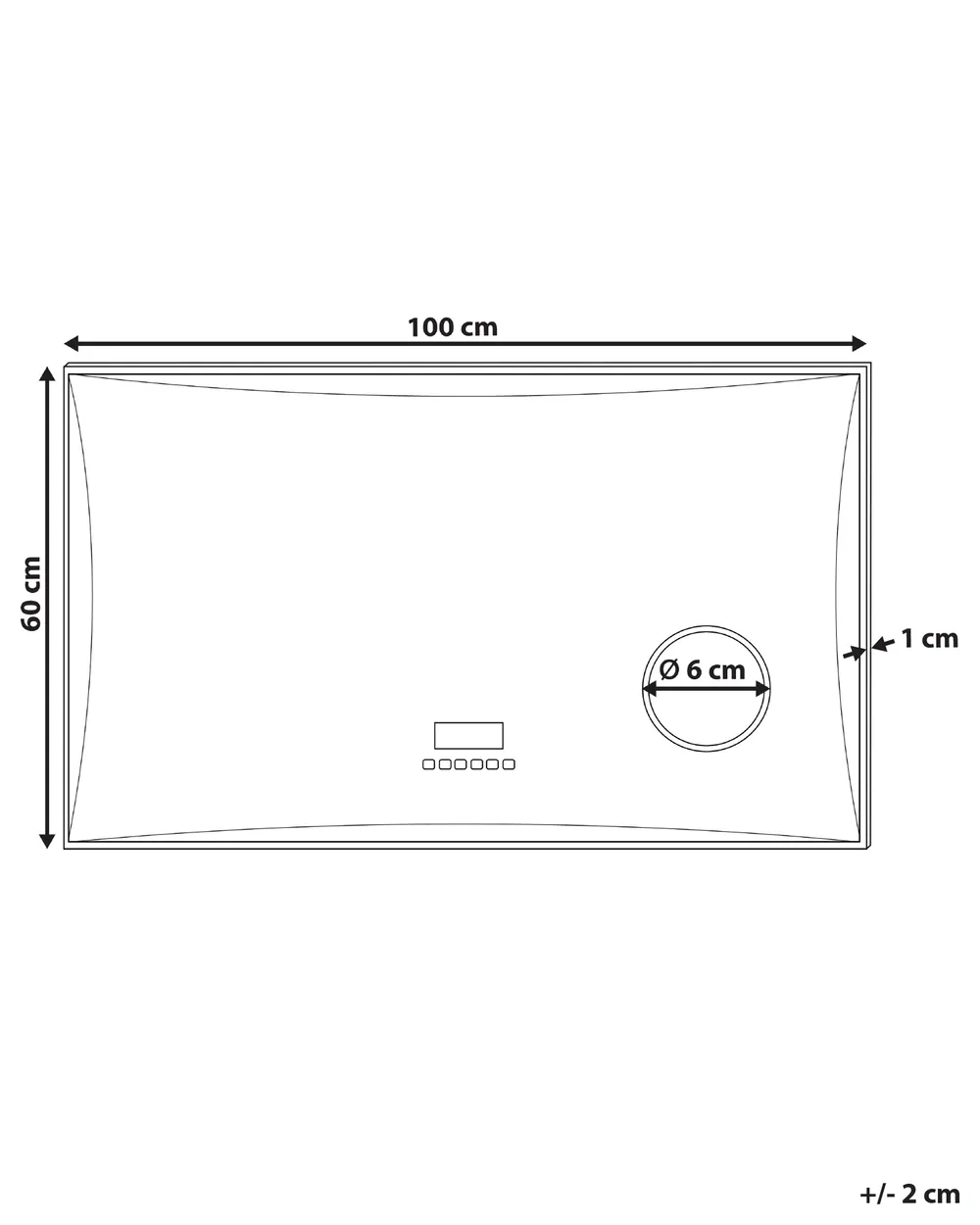 LED-Badezimmer-Spiegel ONLAY 100 cm 60 cm Silber_932278
