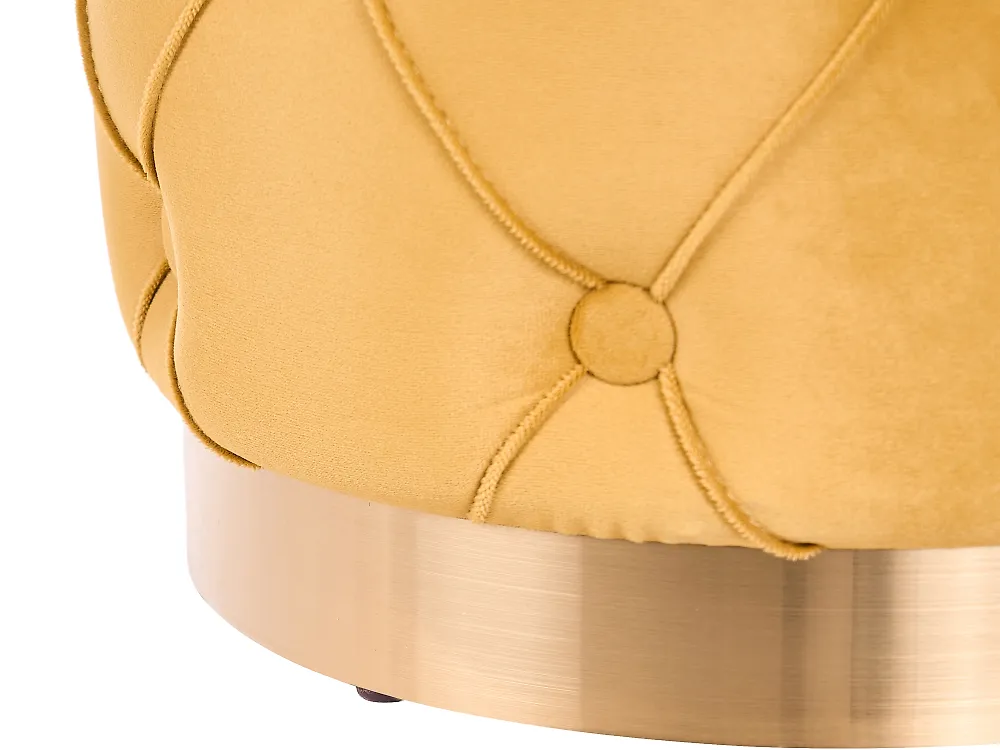 Set of 2 Storage Pouffes PUEBLO Velvet Mustard_1185955