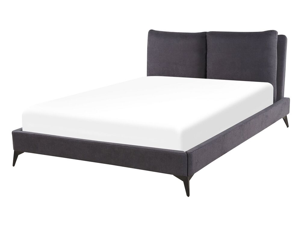Bed Velvet MELLE 140 x 200 cm (EU Double) Dark Grey