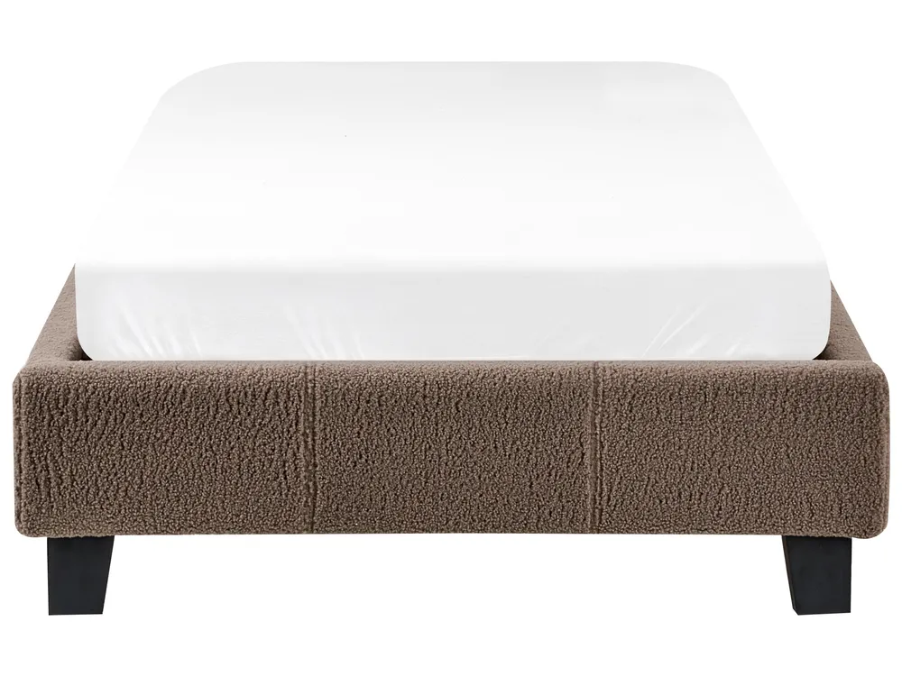Bed without Headboard Boucle ROANNE 90 x 200 cm (EU Single) Taupe_995480