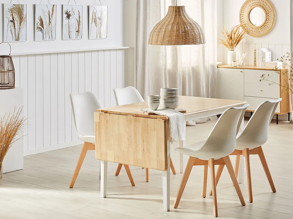 Table Salle à Manger Bois 75cm + 2 Chaises - Ensemble Compact Moderne, Pin Massif Blanc, Petit Espace