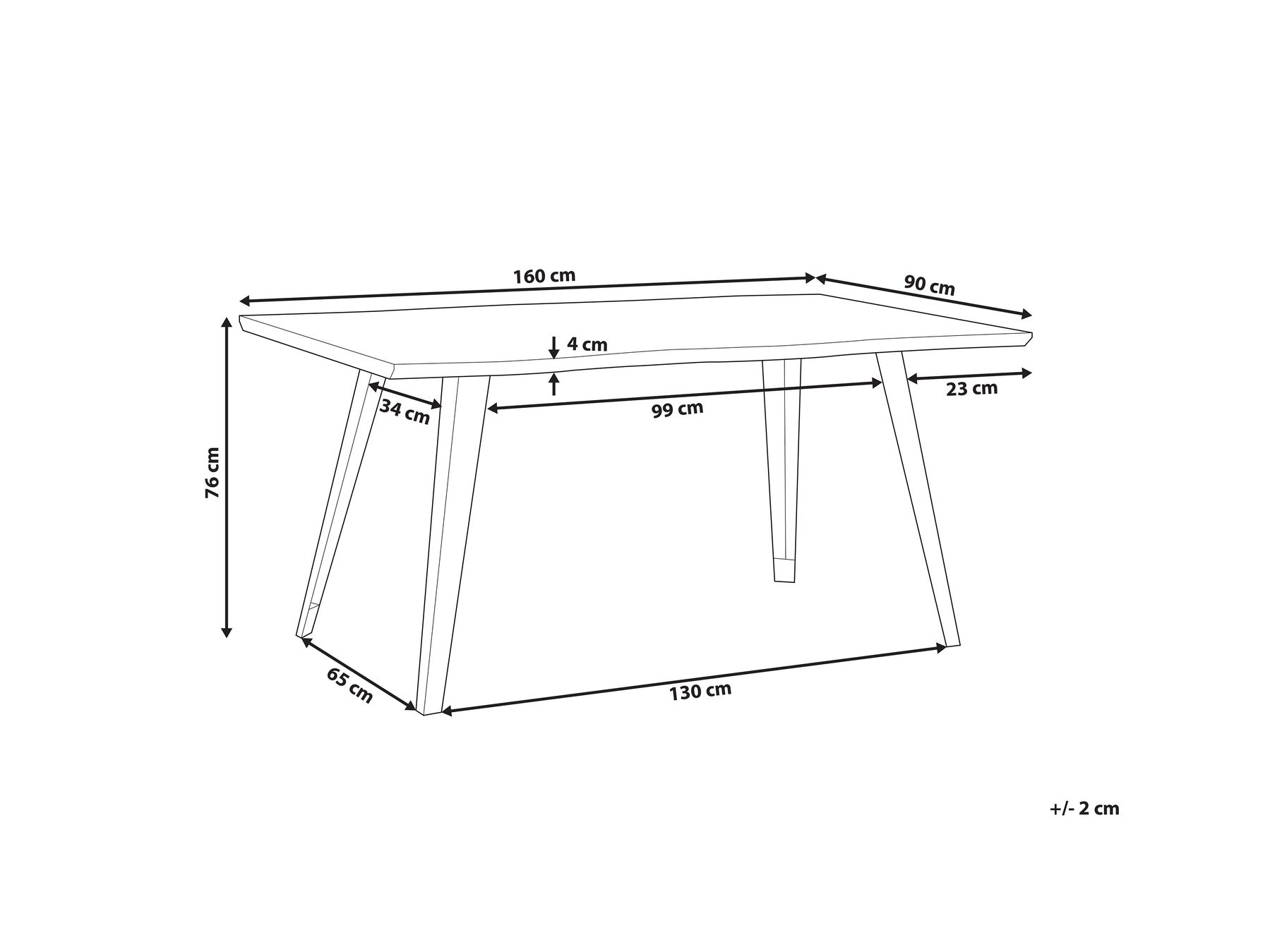 Esstisch WITNEY Dunkelbraun 160 cm 90 cm_755630