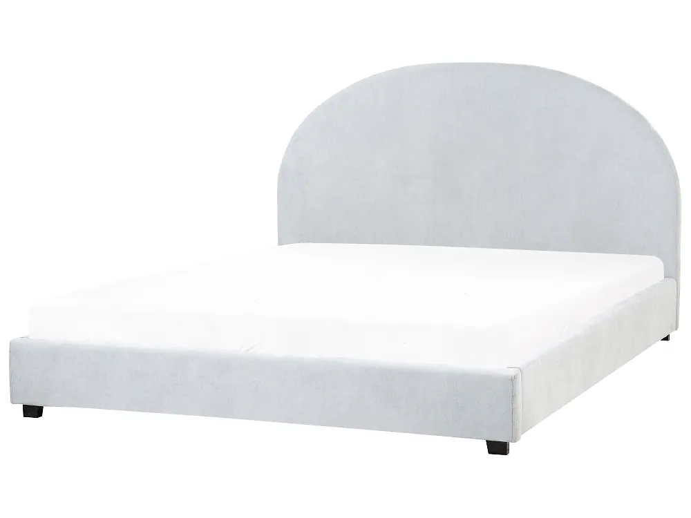 Bett mit Lattenrost Chenillegewebe VAUCLUSE 160 x 200 cm Hellblau_1184060