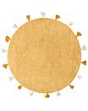 Kids Rug KODINHI  Yellow ø 120 cm Cotton