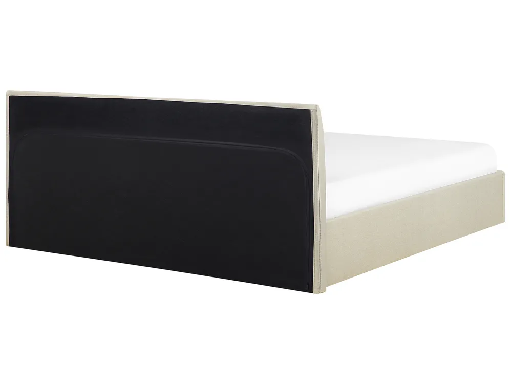 Bett mit Stauraum ORBEY Stoff Hellbeige 180 x 200 cm_887566