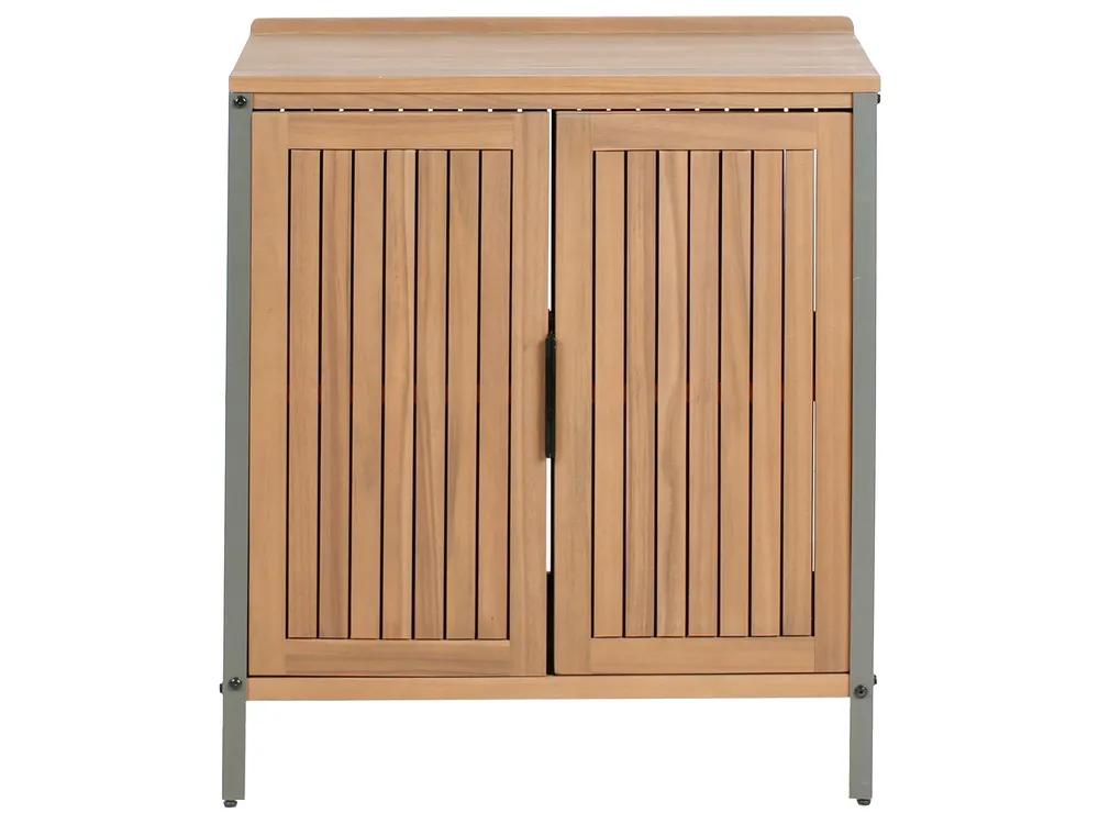 Outdoor-Küche 3er Set mit Spüle IVREA Braun / Schwarz zertifiziertes Akazienholz_988420