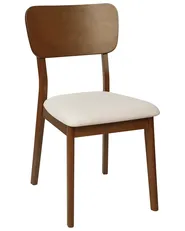 Set of 2 Dining Chairs MINIER Wood Dark Brown/ Beige_926535