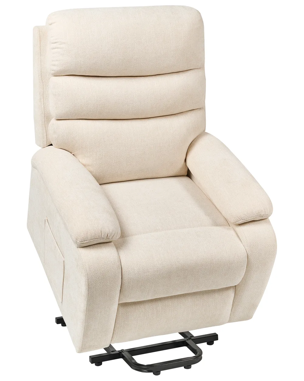 Electric Recliner Chair RISE with Footrest Fabric Light Beige_938756