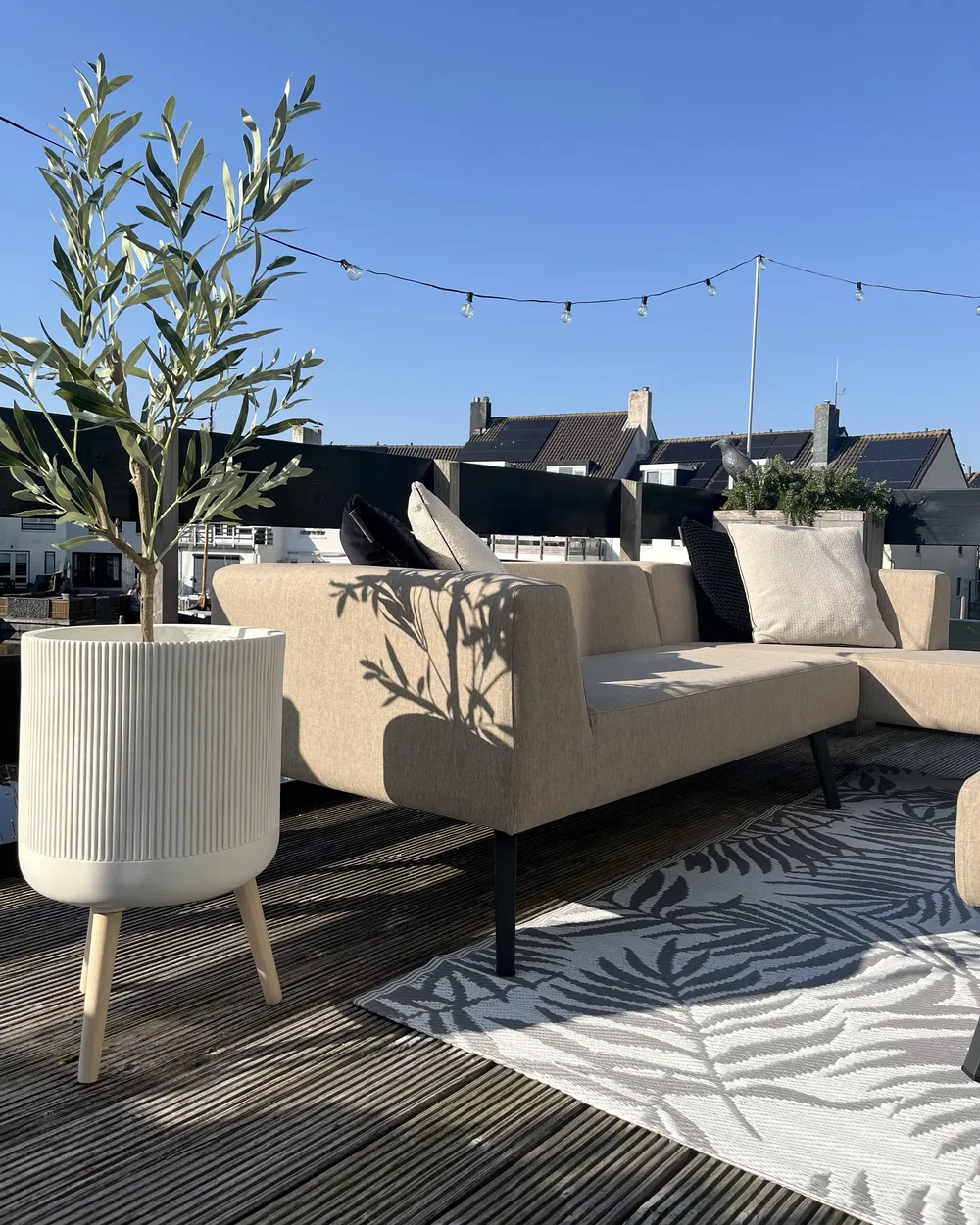 Garten Ecksofa mit Tisch 4-Sitzer SORRIVOLI Beige linksseitig_973885