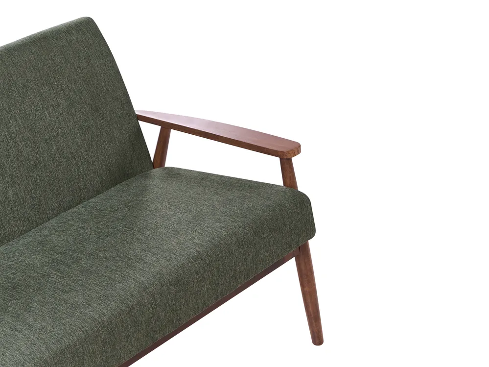 Sofa 2-Sitzer ESRUM Stoff Dunkelbraun / Grün_1014644