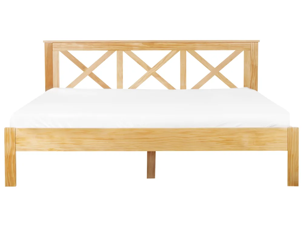 Bed Pine Wood TANNAY 180 x 200 cm (EU Super King) Light Brown_930978