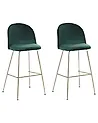 Set mit 2 Barstühlen ARCOLA Samtstoff Smaragdgrün