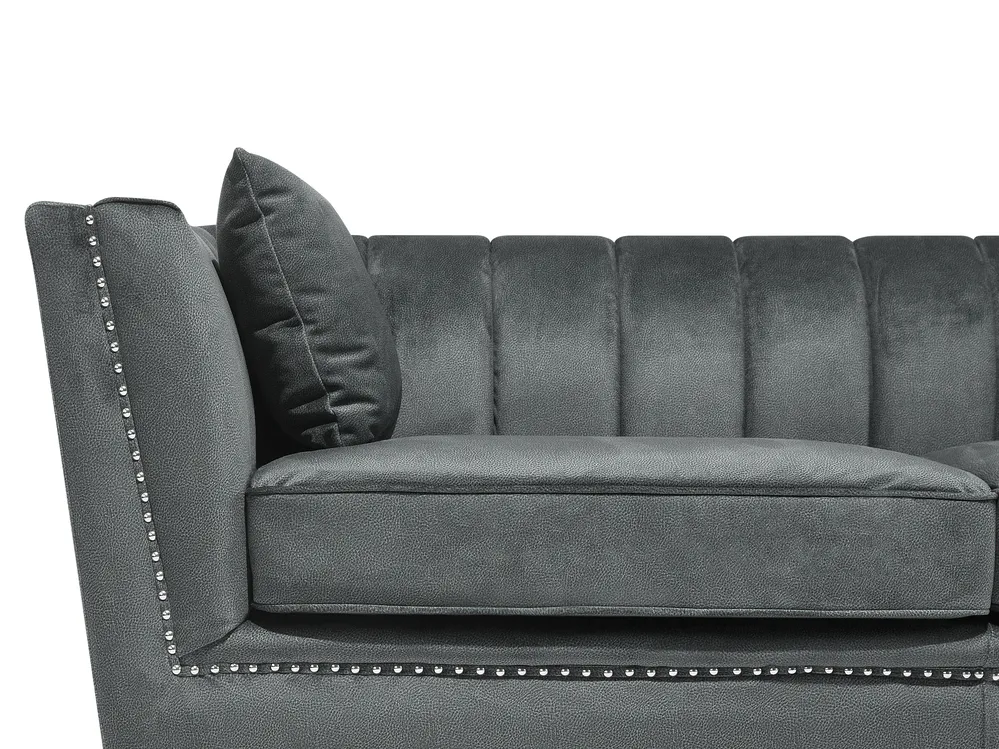 Sofa Set 5-Sitzer GAULA Samtstoff Grau_720622