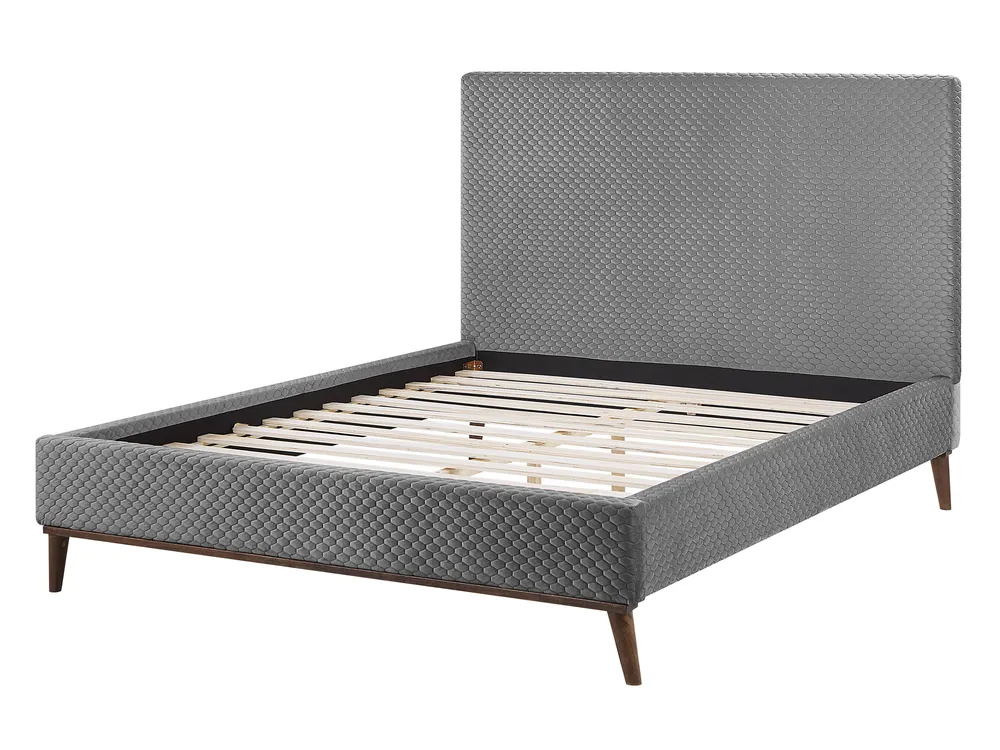 Krevet Samet BAYONNE 140 x 200 cm svijetlosivi_770904