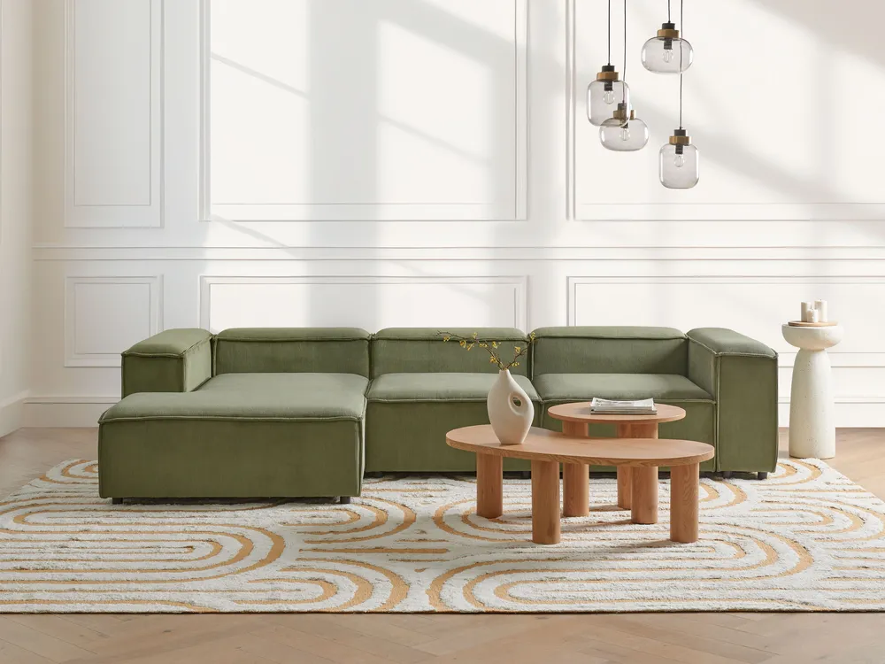 Modul Ecksofa 4-Sitzer ARDAL Cord Grün rechtsseitig