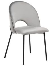 Set of 2 Dining Chairs COVELO Velvet Grey_767788