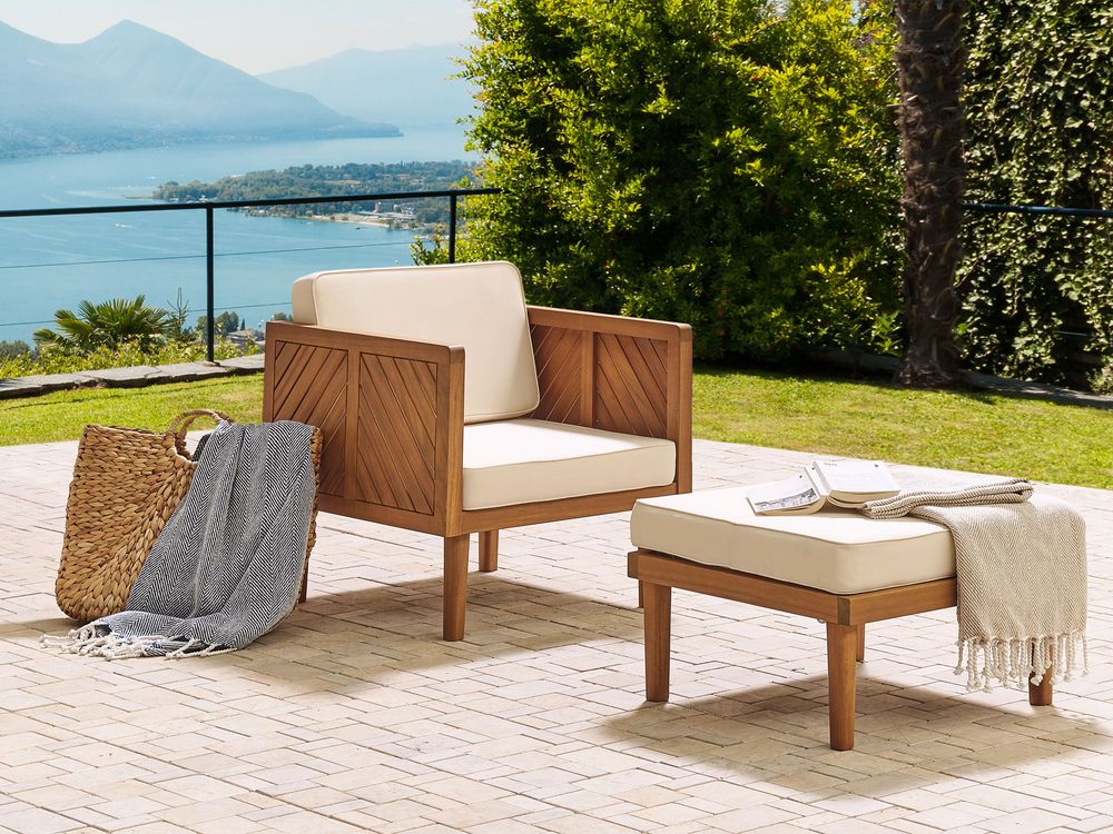 Ottoman de jardin BARATTI Acacia Marron