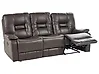 Sofa manuell verstellbar 3-Sitzer BERGEN Kunstleder Braun