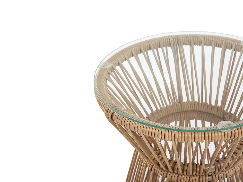 Bistro Set inkl. Kissen TRESTINA Polyrattan Hellbraun_781705