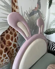 Kids Bed Rabbit Velvet LALLIAS 90 x 200 cm (EU Single) Pink_1039533