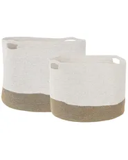Set of 2 Baskets KAHAN Cotton White_837992