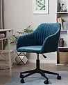 Schreibtischstuhl VENICE Samtstoff Marineblau