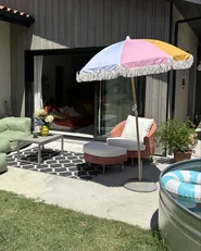 Outdoor Couchtisch SALERNO 90 cm 50 cm Metall Hellgrau_1005752