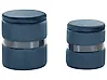 Set of 2 Storage Pouffes DORIS Velvet Blue