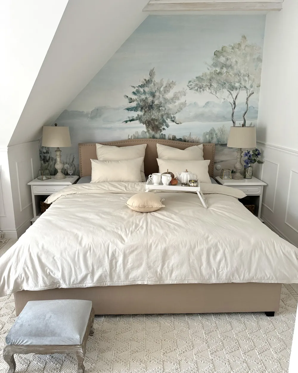 Bett mit Schubladen MONTPELLIER Stoff Beige 180 x 200 cm_945800