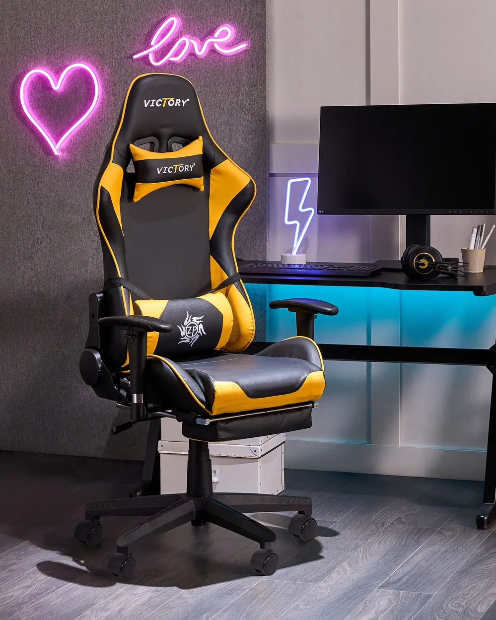 Gaming Stuhl VICTORY Kunstleder Gelb_1002866
