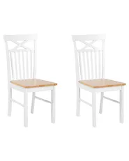 Esszimmerstuhl 2er Set HOUSTON Holz Weiß_696549