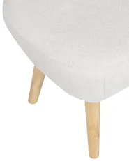 Sessel TUMBA mit Fußstütze Bouclé Weiß_887147