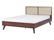Bett mit Lattenrost Rattan MONPAZIER 140 x 200 cm Dunkelbraun_908314