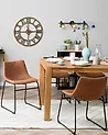 Set of 2 Dining Chairs BATAVIA Fabric Golden Brown