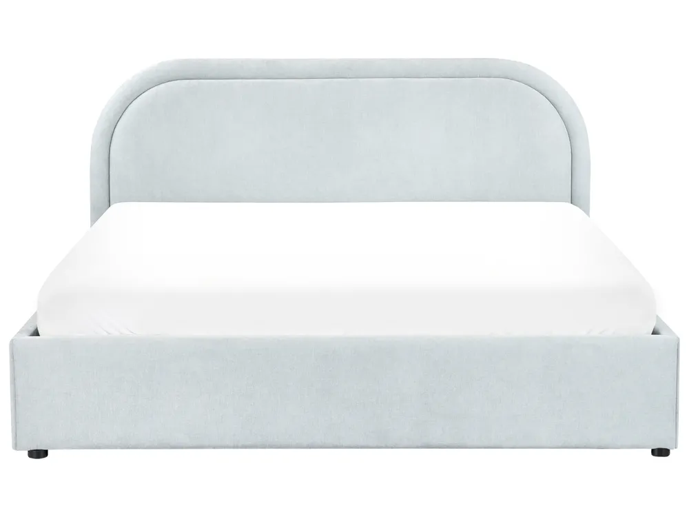 Lit ottoman QUILLIEN Tissu chenille Bleu clair 160 x 200 cm_989852